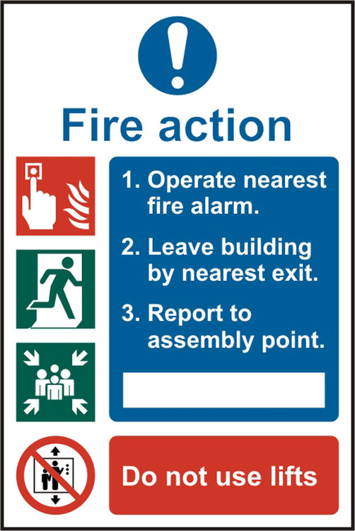 FIRE ACTION PROCEDURE SIGN - BSS13842